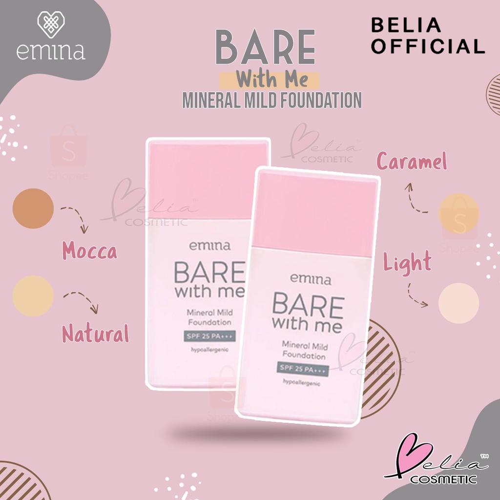 Emina Bare With Me Mineral Mild Foundation SPF 25 PA+++ 30ml | Lightweight Everyday Base – Serba Ada