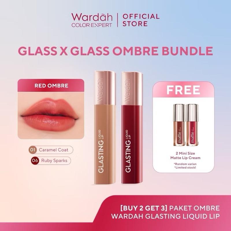 [WARDAH OMBRE BUNDLE] Glossy Lip Tint & Lipstick Set – Longlasting Waterproof Lip Makeup