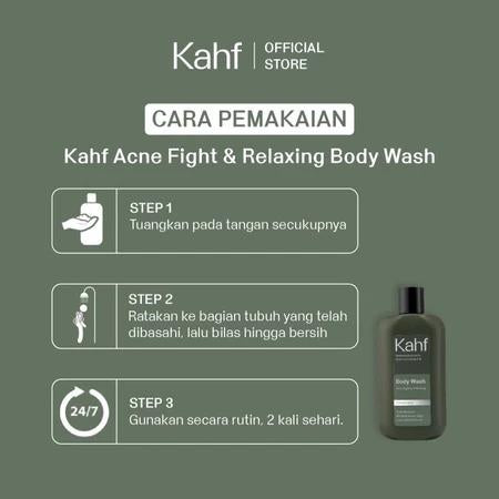Kahf Body Wash Acne Fight & Relax – Men’s Liquid Body Soap with Salicylic Acid & Allantoin, 200ml