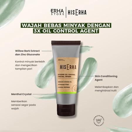 HIS ERHA Intense Oil Control Facial Wash: Your Daily Solution for Oily Skin 100g