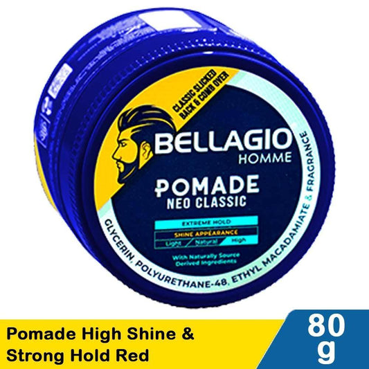 Bellagio Homme Pomade – Strong Hold, Sleek Style | Classic Men’s Hair Pomade with Lasting Shine
