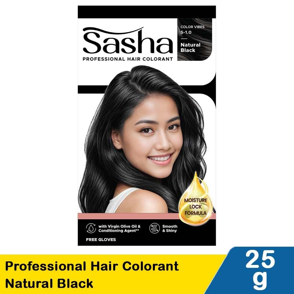 Sasha Professional Hair Colorant Natural Black 25g+25g – Easy DIY Hair Dye for Long-Lasting, Natural-Looking Black Hai