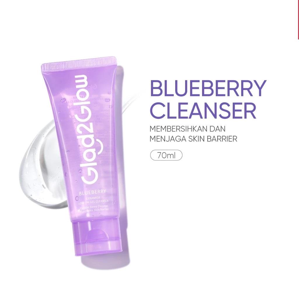 Glad2Glow Cleanser Series Milk Amino Acid Gentle Cleanser for Brightening Blueberry Ceramide Low pH Gel Cleanser for Barrier Care