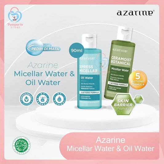 Azarine Micellar Cleansing Series Xpress Oil Water & Ceramoist Botanical Micellar Water 90ml Skin Barrier Friendly Formula