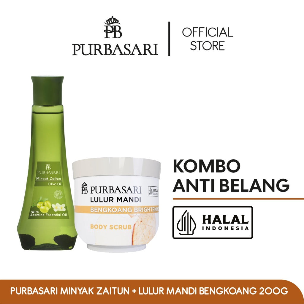 Kombo Anti Belang - Purbasari Minyak Zaitun & Purbasari Lulur Mandi 200gr