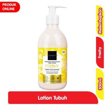 Scarlett Fragrance Brightening Body Lotion – Freshy 300ml | Brightening Daily Moisturizer with Glutathione & Niacinamide | Light, Citrus Floral Scent & Radiant Glow