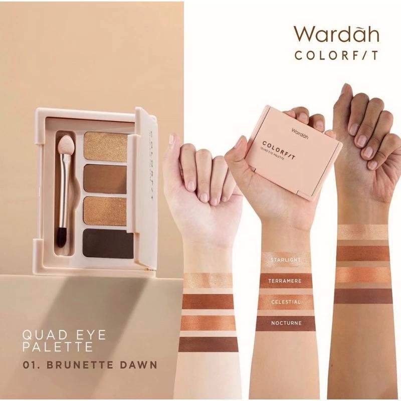 Wardah Colorfit Quad Eye Shadow Palette - Sunlit Blaze, Rose Aurora & Brunette Dawn