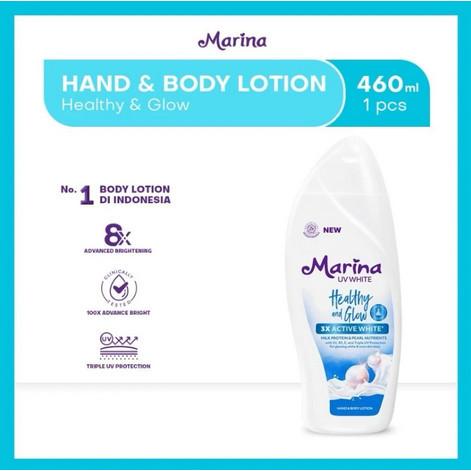 Marina Hand Body Lotion UV White 350ml PUMP XL / 460ml XXL Healthy Glow / Bright Nourish | Lotion Mencerahkan Kulit Sehat