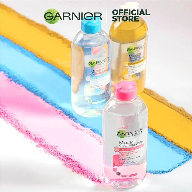 [PAKET HEMAT ISI 3] GARNIER Micellar Water Pink Skin Care 125ml Skincare Cleansing - Pembersih Wajah & Make up untuk Kulit Sensitif Micellar Cleansing Water