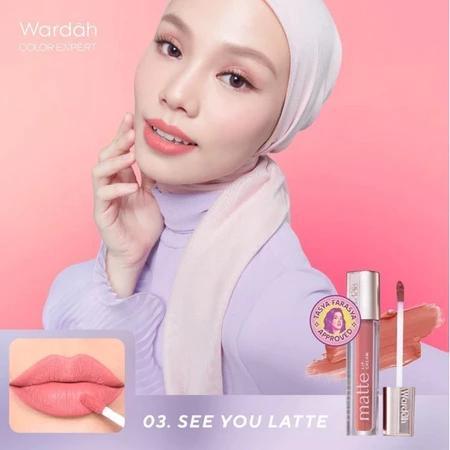 Wardah Exclusive Matte Lip Cream Tasya Farasya 21 Creampuccino 18 Shades SPF20 PA++ Non-Dry Formula High Pigmented Cream Texture