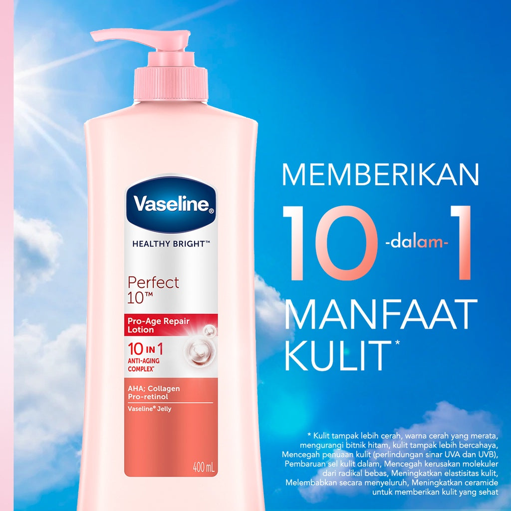 Vaseline Lotion Healthy Bright Perfect 10 200ml Twin Pack