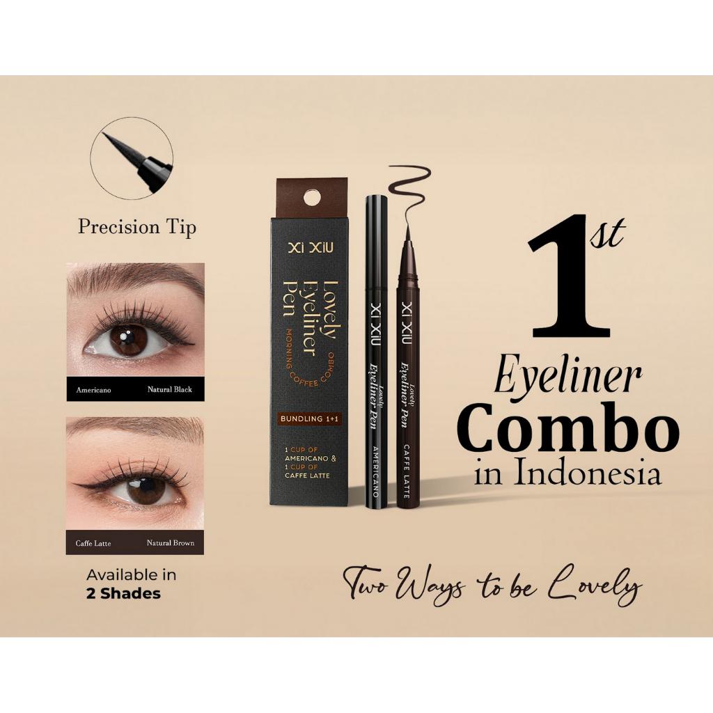XI XIU [NEW LAUNCHING] LOVELY EYELINER PEN Morning Coffee Combo 2in1 BLACK + BROWN