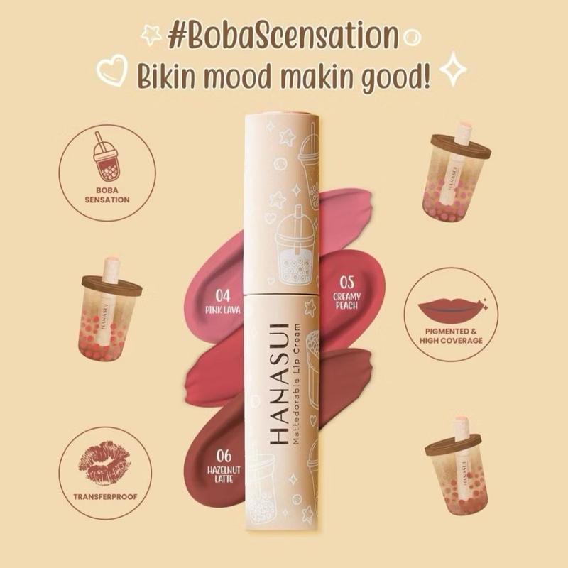 Hanasui Mattedorable Boba Kiss – Lip Cream