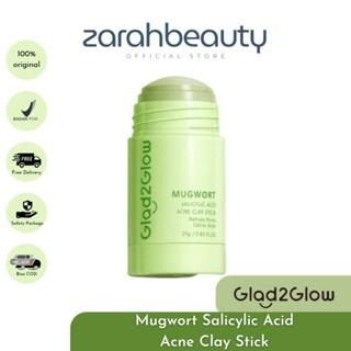 Glad2Glow Mugwort Acne Clay Stick 25g Detox Clear Pores with Mugwort & Salicylic Acid for Skin Care