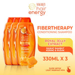 PAKET ISI 3 - Makarizo Hair Energy Fibertherapy Conditioning Shampoo Royal Jelly 330 mL