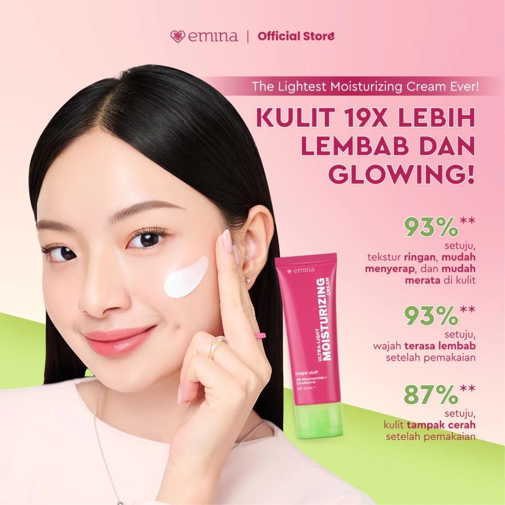 EMINA Bright Stuff Ultra-Light Moisturizing Cream SPF30 20 ml NEW! - Pelembab Wajah Mencerahkan