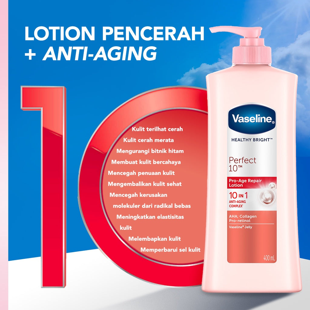 Vaseline Lotion Healthy Bright Perfect 10 200ml Twin Pack