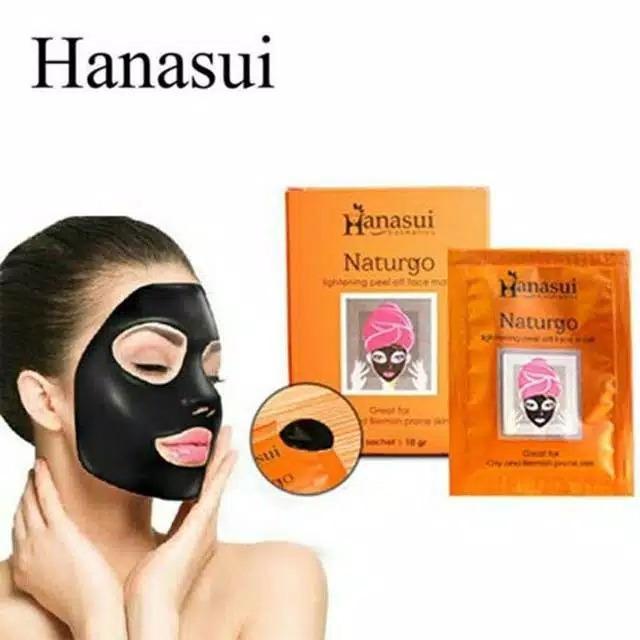 HANASUI Naturgo Peel Off Mask 10g & Mineral Mud Mask 7g Halal Blackhead Treatment Natural Ingredients