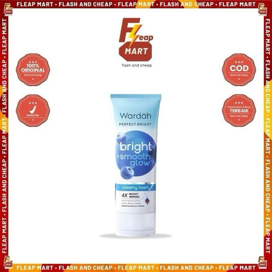 Wardah GlowWhip Radiance Foam - 50mL Creamy Face Cleanser with Vitamin B3 for Brighter Smoother Glowing Skin