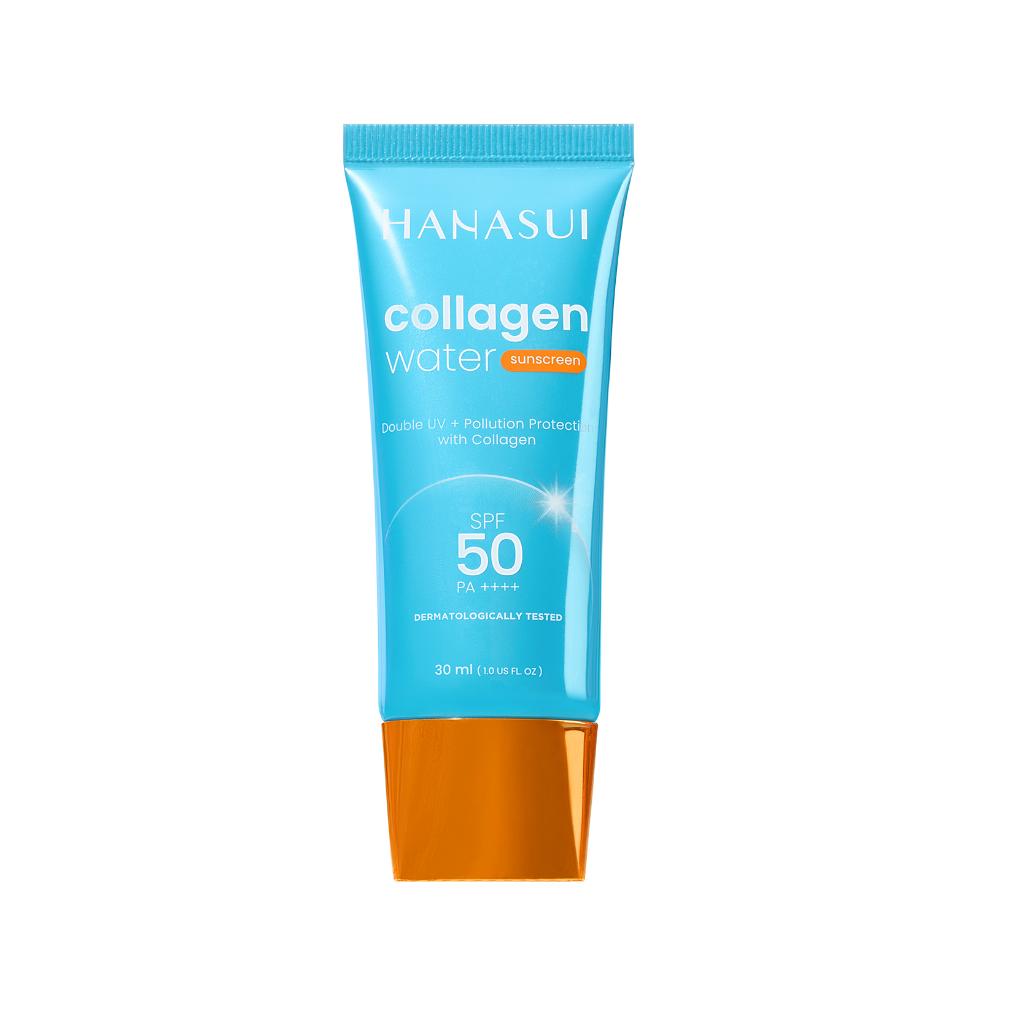 Hanasui Collagen Water Sunscreen SPF50 PA+++ & SPF30 PA+++ 30ml - Lightweight, Hydrating, Non-Greasy Formula for Daily Protection