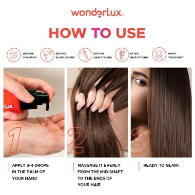Wonderlux Ready Set Smooth Hair Vitamin Oil – 75ml Frizz Control & Instant Shine Serum