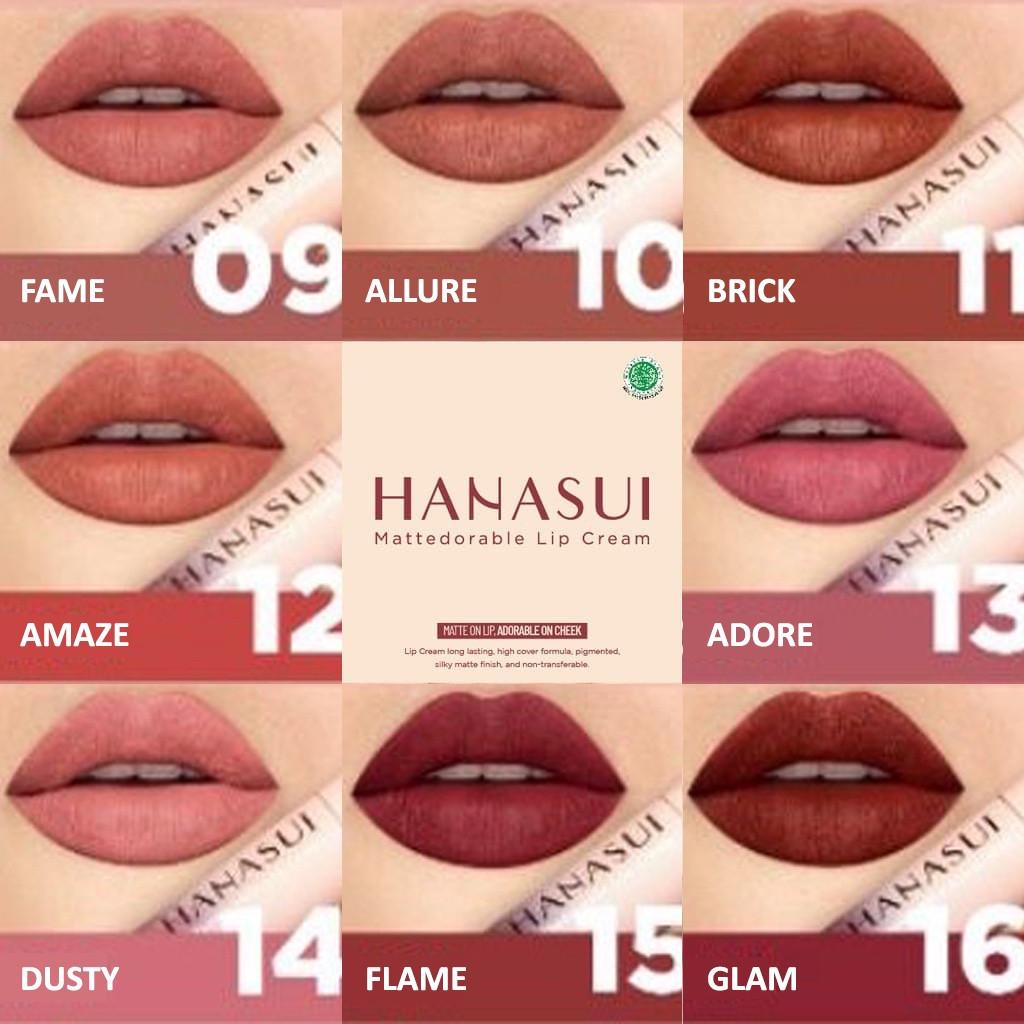 HANASUI Mattedorable Lip Cream – Lip & Cheek Tint, Boba / Matcha Latte Shades