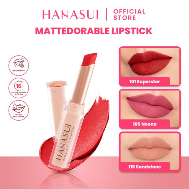 Hanasui Mattedorable Lipstick | Anti Geser Formula Smudgeproof Transferproof Long Lasting Matte