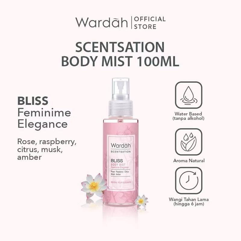 Wardah Scentsation Long-Lasting Body Mist for Women – 100ml Daily Fresh Fragrance Spray