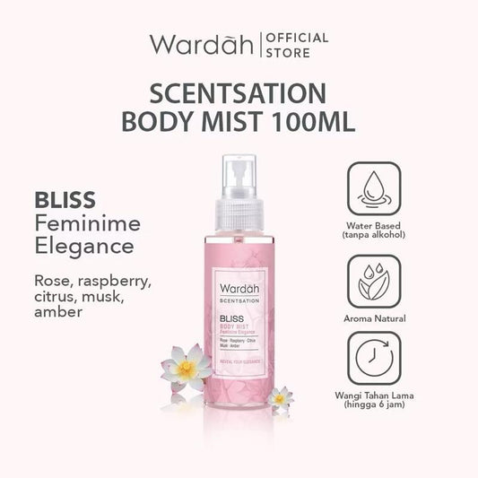 Wardah Scentsation Long-Lasting Body Mist for Women – 100ml Daily Fresh Fragrance Spray