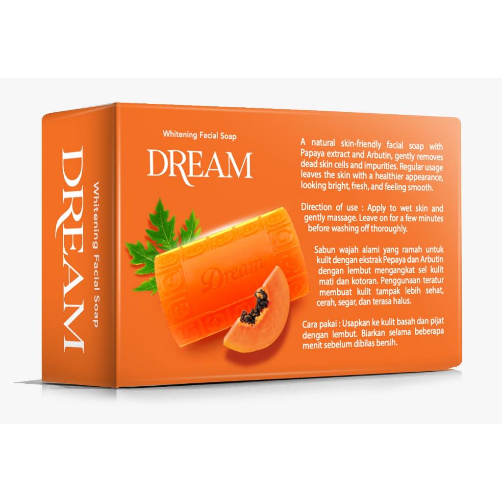 Dream Papaya Whitening Facial Soap with Vitamin C & E - 100g for Brightening & Gentle Cleansing