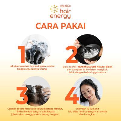 Makarizo Easy Colourz 26ml – Natural Black Hair Dye for Effortless Gray Coverage