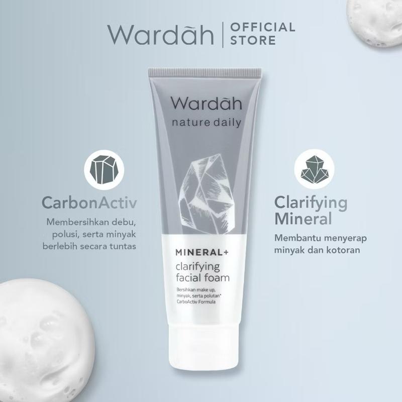 WARDAH Mineral+ Clarifying Foam | Deep Cleanse for Oily & Acne-Prone Skin with CarboActiv Power