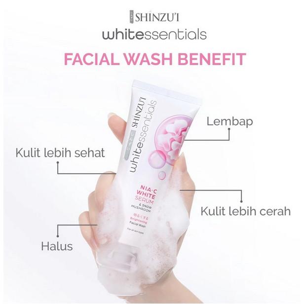 Shinzui WHITEssentials Double Brightening Facial Wash Snow Mushroom / Cica Acne 20 ml Travel Size