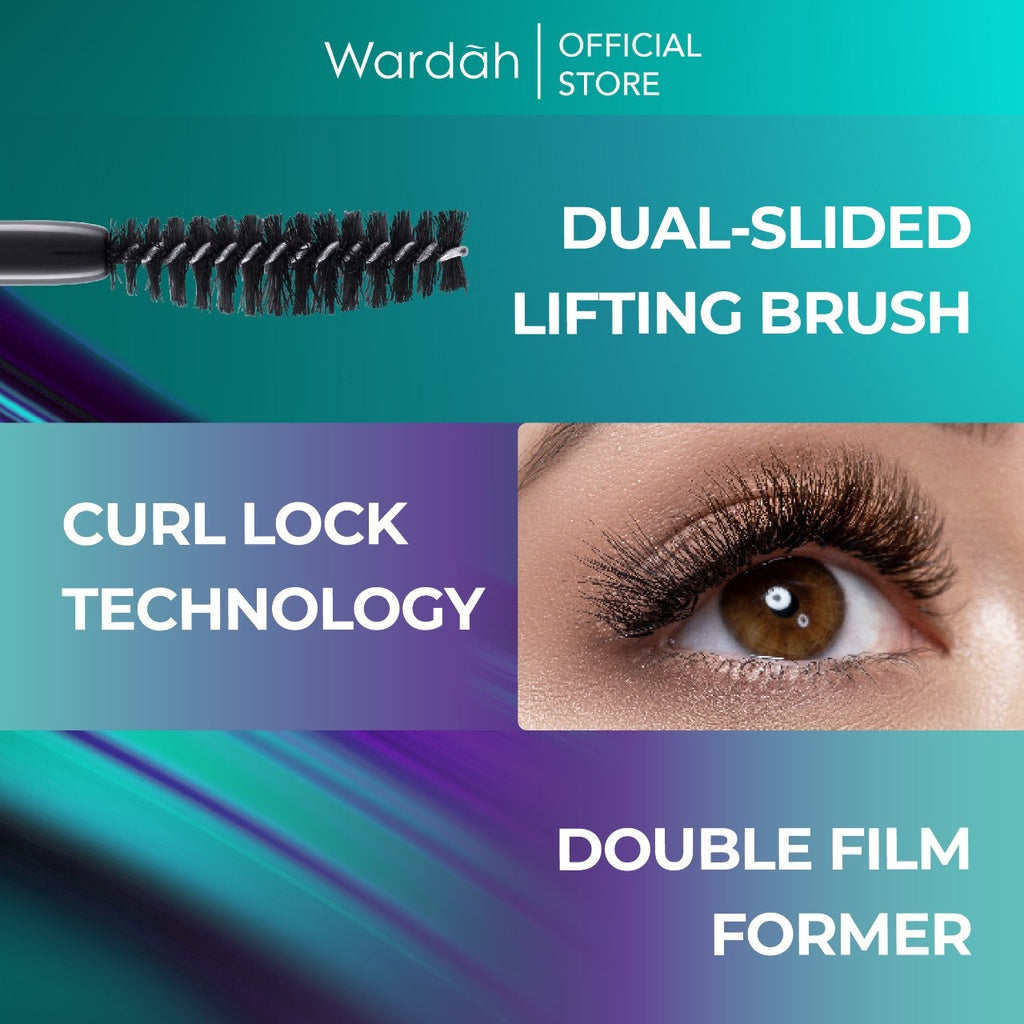 WARDAH EyeXpert Liftlast Waterproof Mascara 8ml Lentik Dalam 5 Detik, Tahan Lama 12 Jam - Maskara Anti Air Tahan Air - Makeup