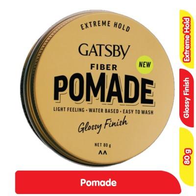 GATSBY Fiber Pomade Glossy Finish – 80 g Strong Hold | Glossy Shine | Easy Wash-Off Styling Pomade
