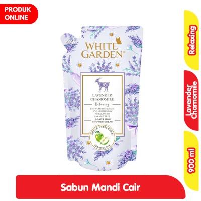 White Garden Body Wash – Lavender, Chamomile & Goat’s Milk Refill 900ml | Relaxing Cleanse with Nourishing Hydration | Calming Scent for Soft, Smooth Skin