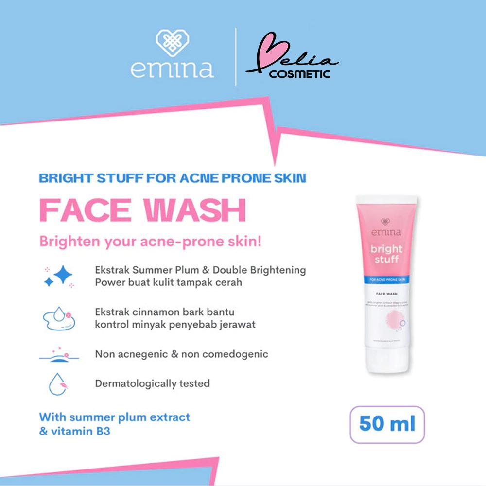 Emina Bright Clear Acne Face Wash | Gentle Cleanser for Acne-Prone Skin | 50ml / 100ml