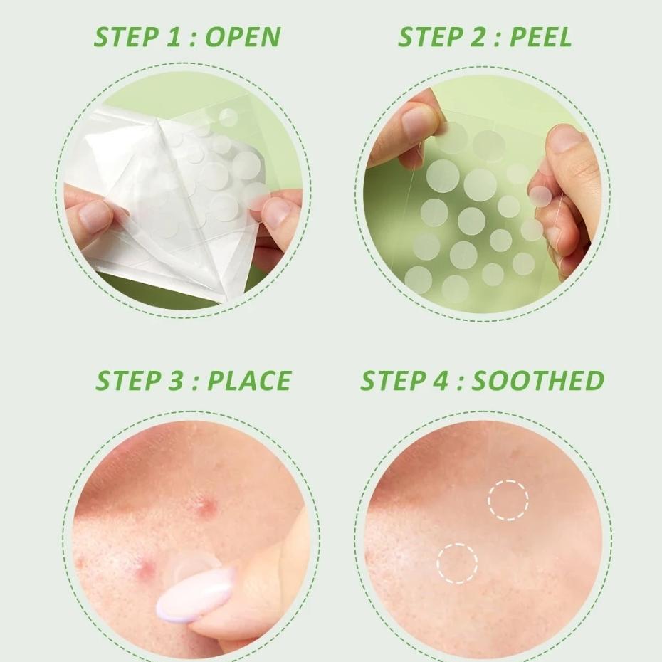 Glad2Glow Centella Salicylic Acid Acne Patch Day & Night Pimple Stickers for Clear Skin - GLADUBA GROSIR