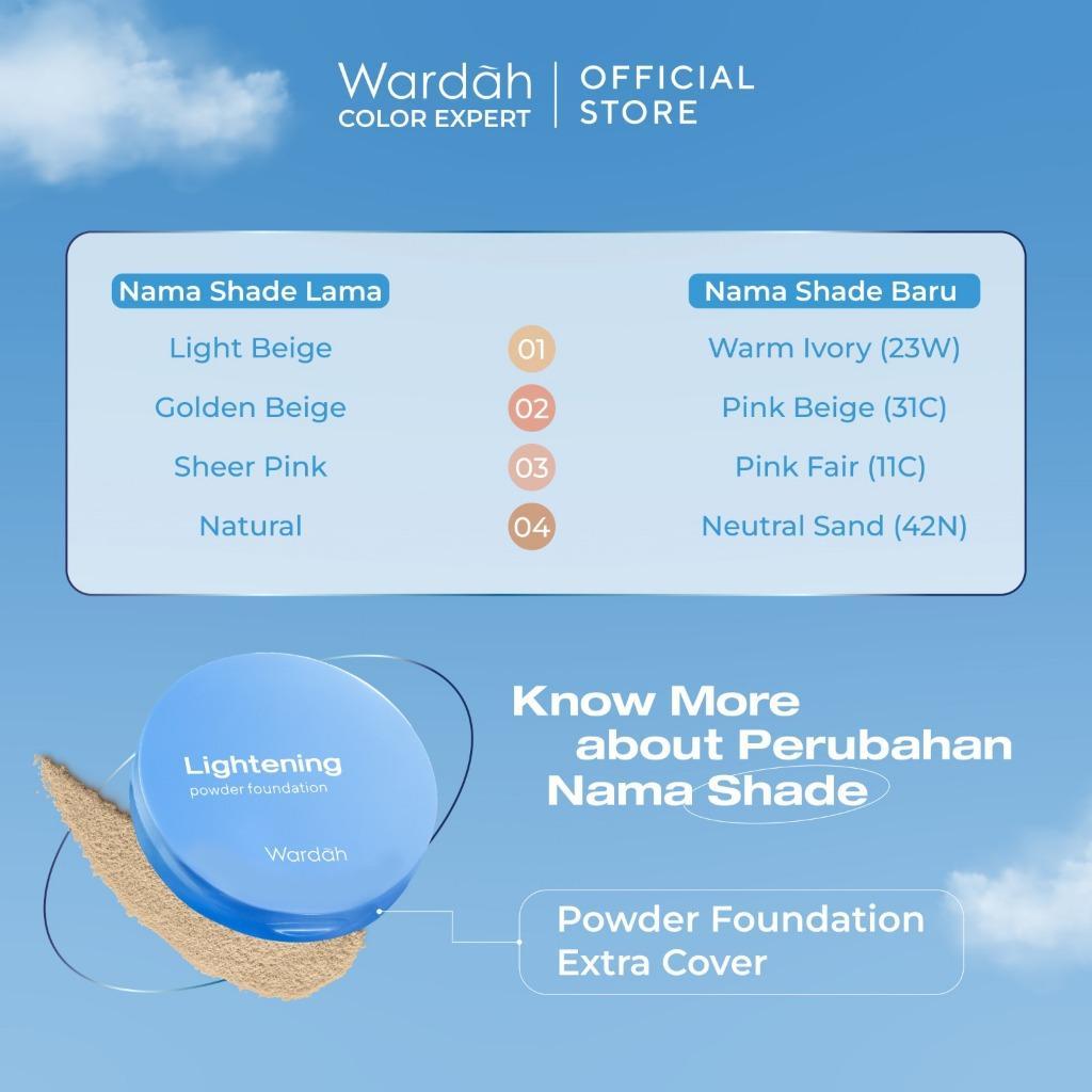 Wardah Lightening Powder Foundation Extra Cover 10g | Two Way Cake Medium to High Coverage | BPOM |
