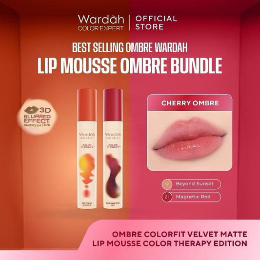 [BUY 2 GET 3] Wardah Ombre Lip Kit – Dark Lip Cover, Matte & Glasting Finish, Cleopatra Look
