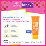 Emina Sun Battle SPF 35 PA+++ 20ml FUN SIZE NEW!! Bright Glow Sunscreen Wajah