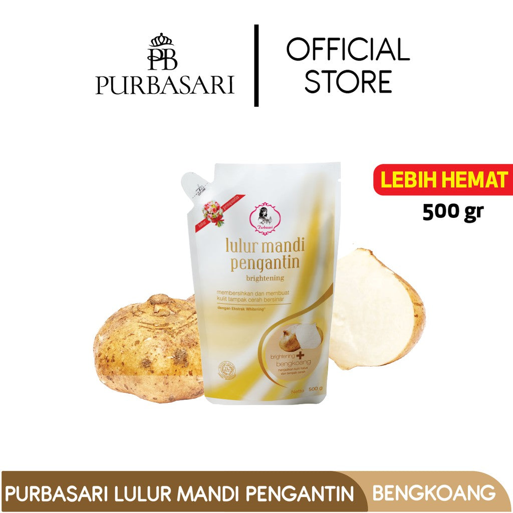 Purbasari Lulur Pengantin Bengkoang 500 Gr / Lulur Pemutih Whitening Pencerah / Lulur pelembab kulit / Lulur Badan perontok daki / Kemasan Hemat ekonomis