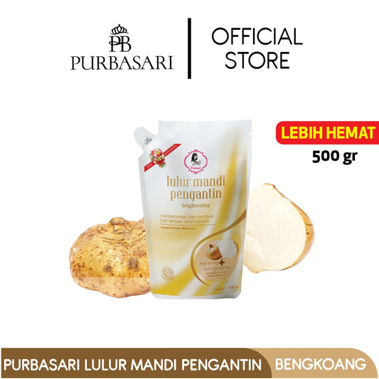 Purbasari Lulur Pengantin Bengkoang 500 Gr / Lulur Pemutih Whitening Pencerah / Lulur pelembab kulit / Lulur Badan perontok daki / Kemasan Hemat ekonomis