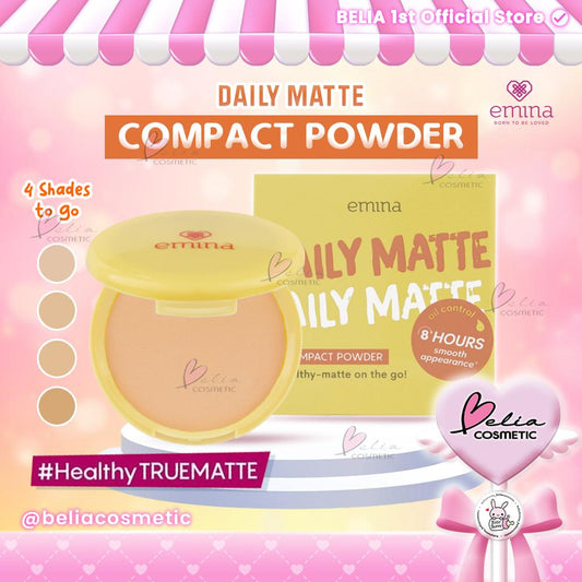 Emina Daily Matte Compact Powder 11g | Lightweight Matte Finish for All-Day Shine Control