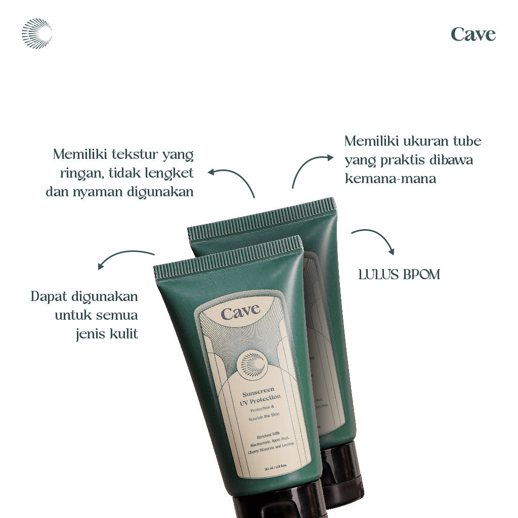 CAVE Sunscreen UV Protection -  Sunscreen Wajah Pria Perlindungan dari Sinar Matahari