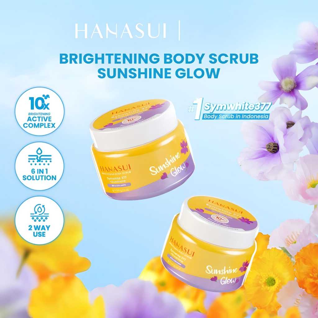Hanasui Brightening Body Scrub 200g - Skin Brightening & Exfoliating Formula - Happy, Joyful Days, Sunshine Glow Variants