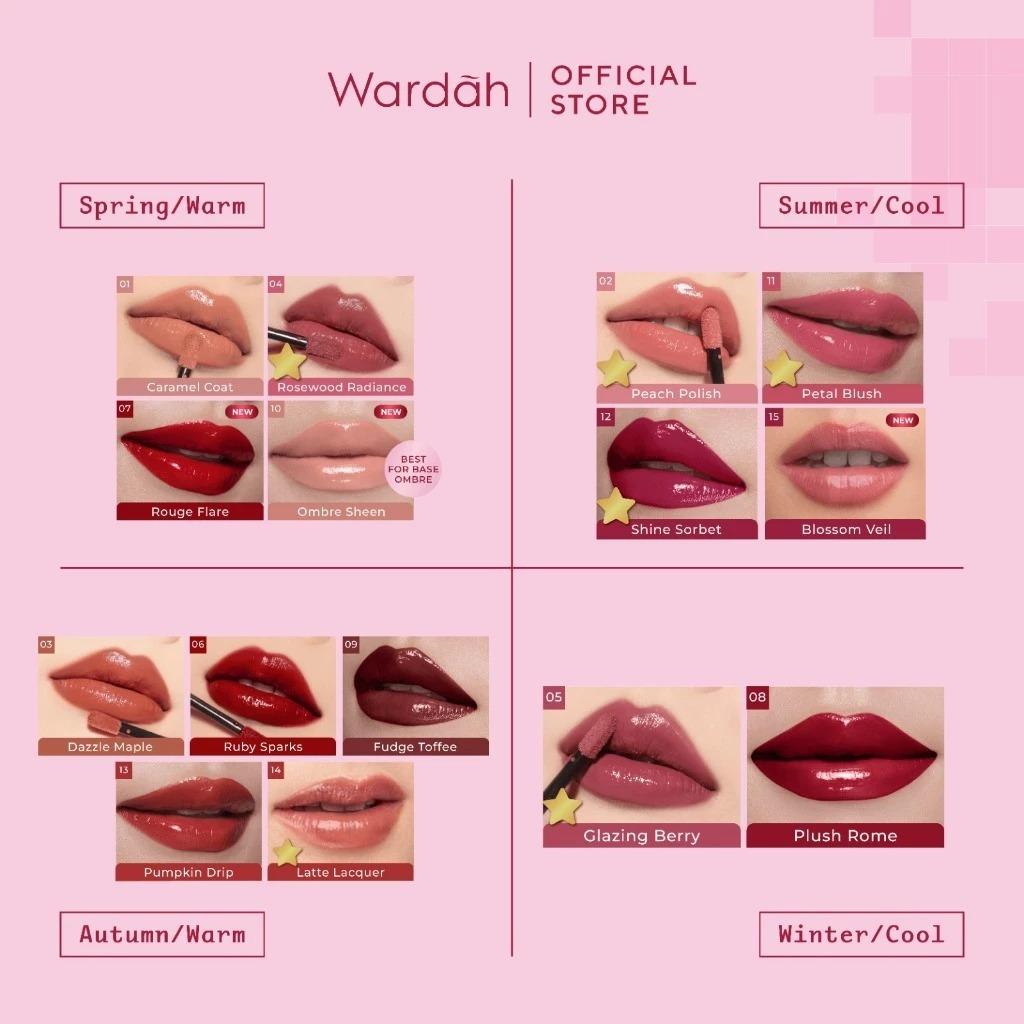 Wardah Glasting Liquid Lip Glass Hi-Pigmented LipCream Lipstick Glass Color Ringan Transferproof NEW!