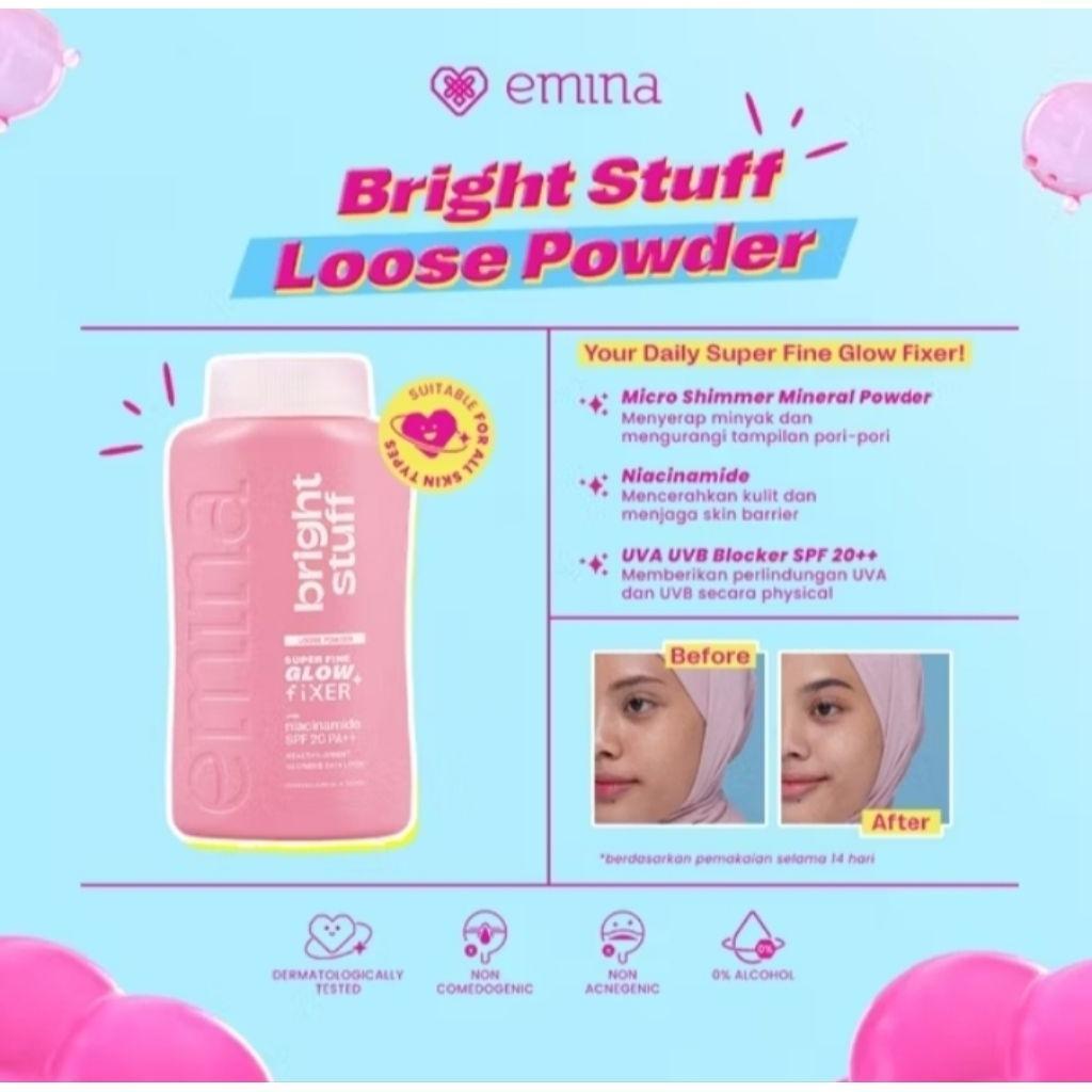 Emina Bright Stuff Loose Powder 55g | Oil-Control Matte Finish with Brightening Effect