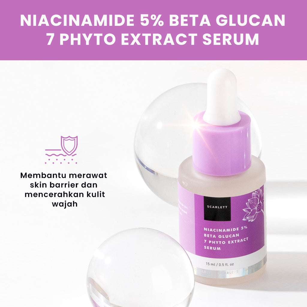 Scarlett Whitening Niacinamide 5% Beta Glucan 7 Phyto  Extract Serum