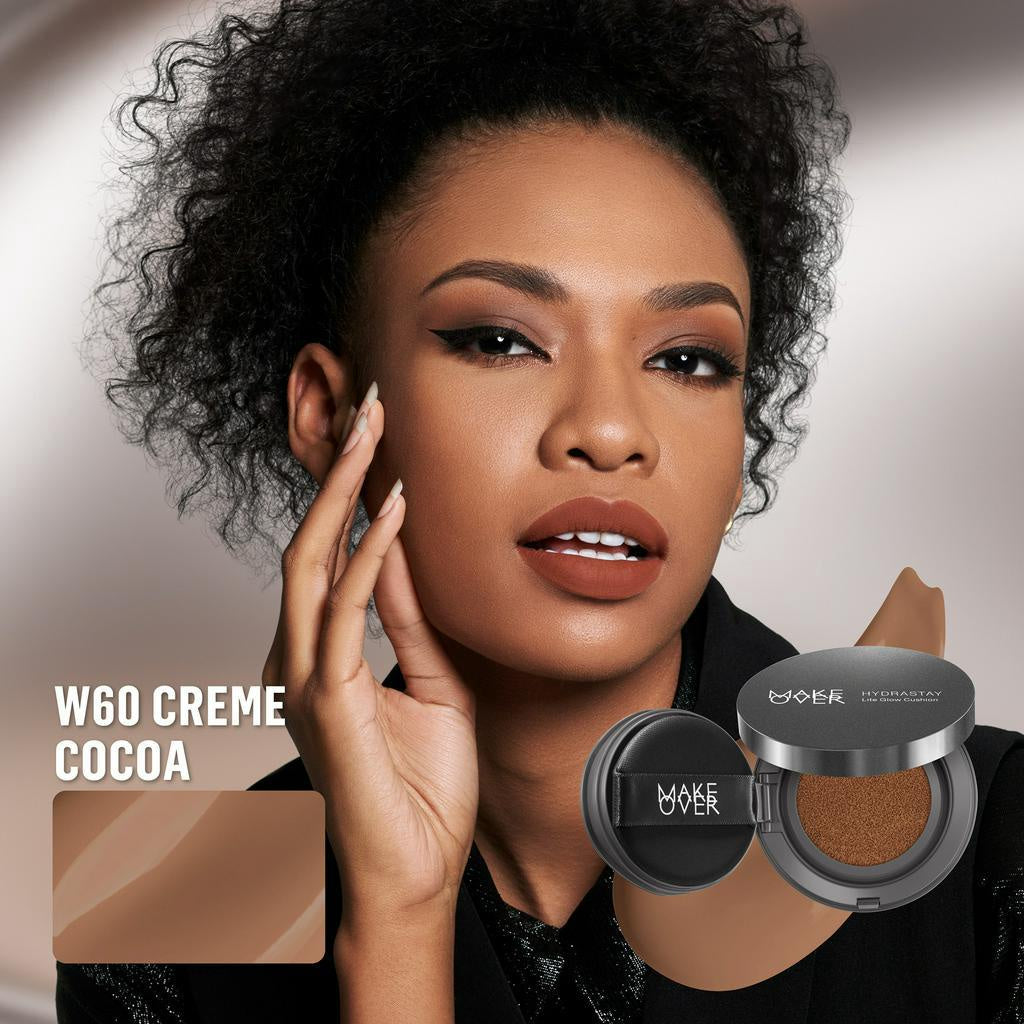 MAKE OVER Hydrastay Lite Glow Cushion 15 g - Cushion atau Foundation Compact untuk Dry Skin atau Kulit Kering BEST SELLER High Coverage Concealer Foundation Make Up Makeup